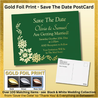 Goud Folie Save The Date Postkaart Uitnodiging Briefkaart