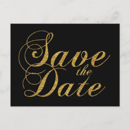 Goud Folie SAVE THE DATE zwarte Huwelijksaankondig Aankondigingskaart