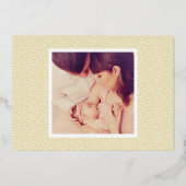Goud Folie Script Baby Foto Geboorteaankondiging Uitnodiging (Achterkant)