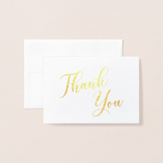 Goud Folie Script Bedankt Kaarten (Voorkant met envelop)