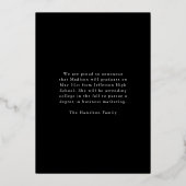 Goud Folie Script Foto Afstudeeraankondiging Folie Uitnodiging (Achterkant)