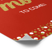 Goud Folie Script S'more Confetti Rood Afstudeerbo Poster (Hoek)