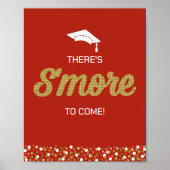 Goud Folie Script S'more Confetti Rood Afstudeerbo Poster (Voorkant)
