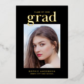 Goud Folie Serif Aangepaste Kleur Gradiënt Aankond Folie Uitnodiging (Voorkant)