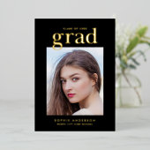 Goud Folie Serif Aangepaste Kleur Gradiënt Aankond Uitnodiging (Staand Voorkant)