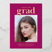 Goud Folie Serif Aangepaste Kleur Gradiënt Aankond Uitnodiging (Voorkant)