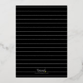 Goud Folie Serif Aangepaste Kleur Gradiënt Aankond Uitnodiging (Achterkant)