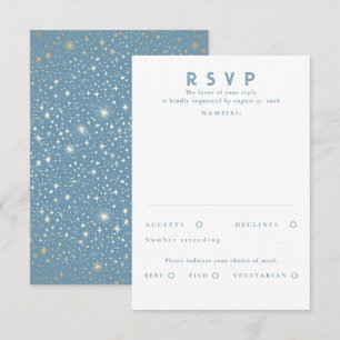 Goud Folie Sterren Moderne Trouw RSVP Kaartje