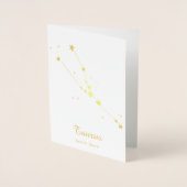 Goud Folie STIER Dierenriemteken Sterrenbeeld Folie Kaarten (Voorkant)