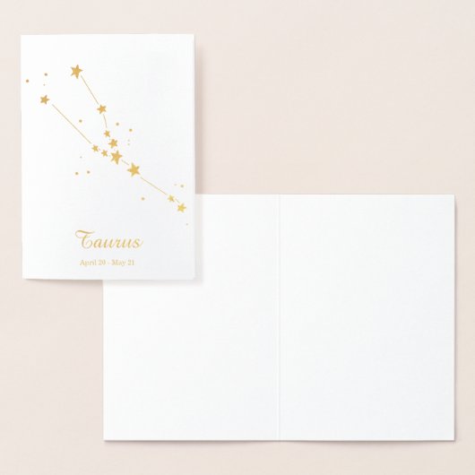 Goud Folie STIER Dierenriemteken Sterrenbeeld Folie Kaarten (Display)