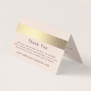 Goud Folie Streep Minimalistische Logo Bedankkaart Visitekaartje
