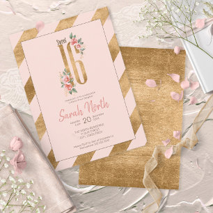 Goud Folie Strepen Blush ID756 Kaart