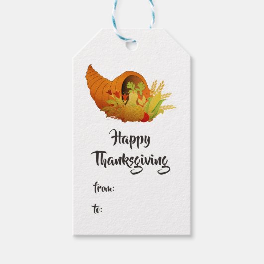 Goud Folie Thanksgiving Cadeaulabel (Voorkant)
