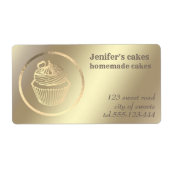 Goud folie Thuisgebakken cupcakes en traktaties Etiket (Voorkant)