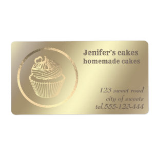 Goud folie Thuisgebakken cupcakes en traktaties Etiket