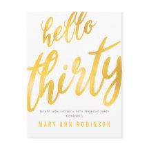 Goud Folie Type 30e Verjaardagsfeest Uitnodiging