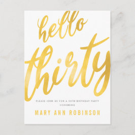 Goud Folie Type 30e Verjaardagsfeest Uitnodiging