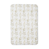 Goud Folie Uitzicht Zee Schelpen Chic Strand Elega Badmat (Voorkant Verticaal)