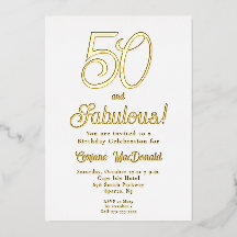 Goud Folie Vijftig en Fantastisch 50ste Verjaardag