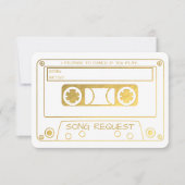 Goud Folie Vintage Cassettesong Verzoek Kaart (Voorkant)