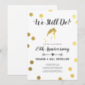 Goud Folie We Still Do | 25e trouwdag Kaart (Voorkant / Achterkant)