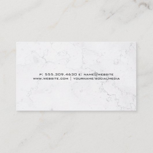 Goud Folie Wijnspetters | Zwarte Textuur Marmer Visitekaartje (Achterkant)