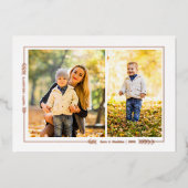 Goud Folie Winter Tak Rand 2 Foto Kaart (Voorkant)