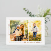 Goud Folie Winter Tak Rand 2 Foto Kaart (Staand Voorkant)