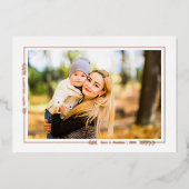 Goud Folie Winter Tak Rand Foto Kaart (Voorkant)