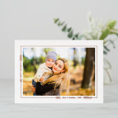 Goud Folie Winter Tak Rand Foto Kaart (Staand Voorkant)