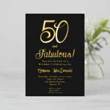 Goud Folie Zwart 50 &Fabulous 50ste Verjaardagsfee