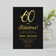 Goud Folie Zwart 60 &Fabulous 60ste Verjaardagsfee