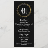 Goud Folie & Zwarte Glamour Cirkel Chic Menu Kaart (Voorkant)