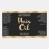 Goud Folie & Zwarte Haarolie Fles Label (Voorkant)