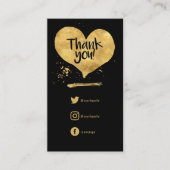 Goud folieeffect Kaart voor bestellingen. (Voorkant)