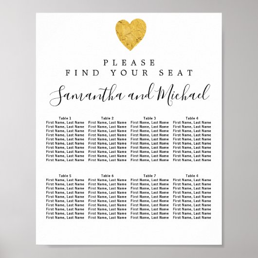 Goud foliehoorn - 8-tafel weddenschappen poster (Voorkant)