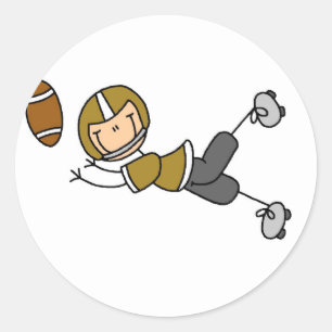 Goud Football Speler Tshirts en geschenken Ronde Sticker