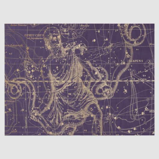 Goud Galaxy Sterrenkaart Serie Ontwerp 9 Tissuepapier (Voorkant)