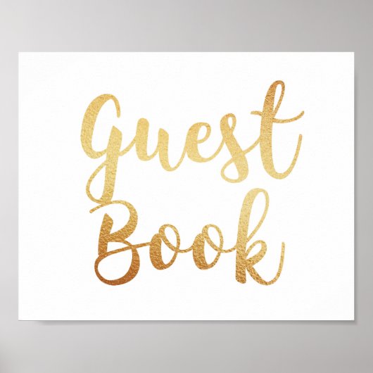 Goud gastenboek. Poster. Folie, effect Poster (Voorkant)