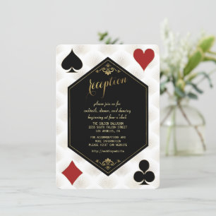 Goud Gatsby Casino Art Deco Trouwreceptie Kaart