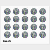 Goud geaccentueerd Vloeibaar Abstract Kunst Casual Ronde Sticker (Vel)