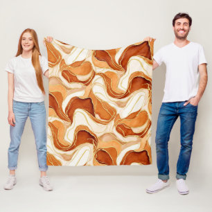 Goud geaccentueerde vloeiende kunst - Sienna marme Fleece Deken
