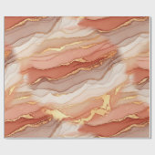 Goud geaderd Sienna Marmer Luxe Kunst Cadeaupapier (Vlak)