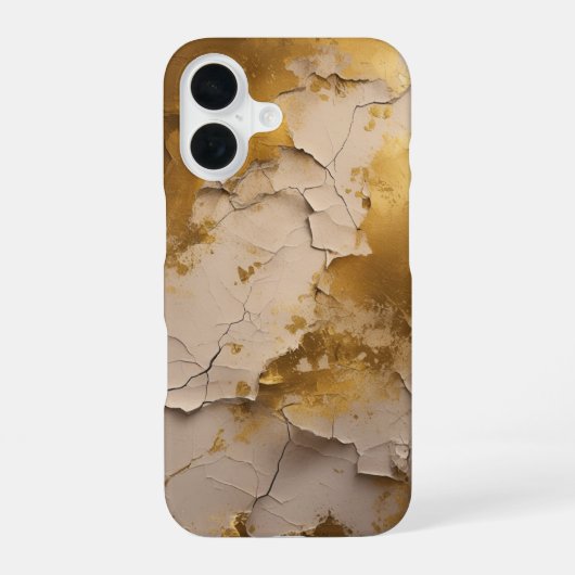 Goud gebarsten iPhone 16 hoesje (Achterkant)