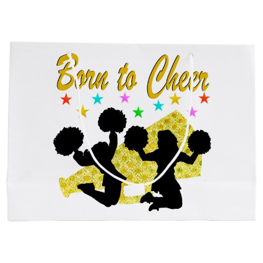 GOUD GEBOREN OM MEGAPHONE CHEERLEADER TE JUICHEN GROOT CADEAUZAKJE (Achterkant)