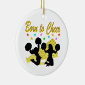 GOUD GEBOREN OM MEGAPHONE CHEERLEADER TE JUICHEN KERAMISCH ORNAMENT (Rechts)