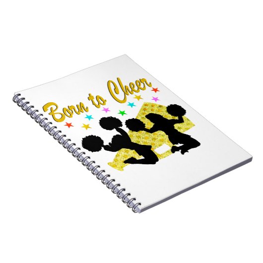GOUD GEBOREN OM MEGAPHONE CHEERLEADER TE JUICHEN NOTITIEBOEK (Rechterzijde)