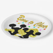 GOUD GEBOREN OM MEGAPHONE CHEERLEADER TE JUICHEN PAPIEREN BORDJE (Gekanteld)