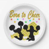 GOUD GEBOREN OM MEGAPHONE CHEERLEADER TE JUICHEN PAPIEREN BORDJE (Voorkant)