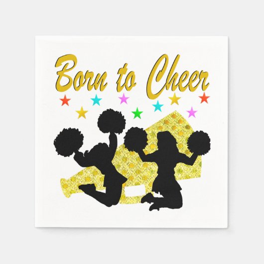 GOUD GEBOREN OM MEGAPHONE CHEERLEADER TE JUICHEN SERVETTEN (Voorkant)